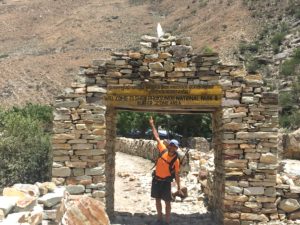 At the entrance of the Shey Phoksundo National Park.